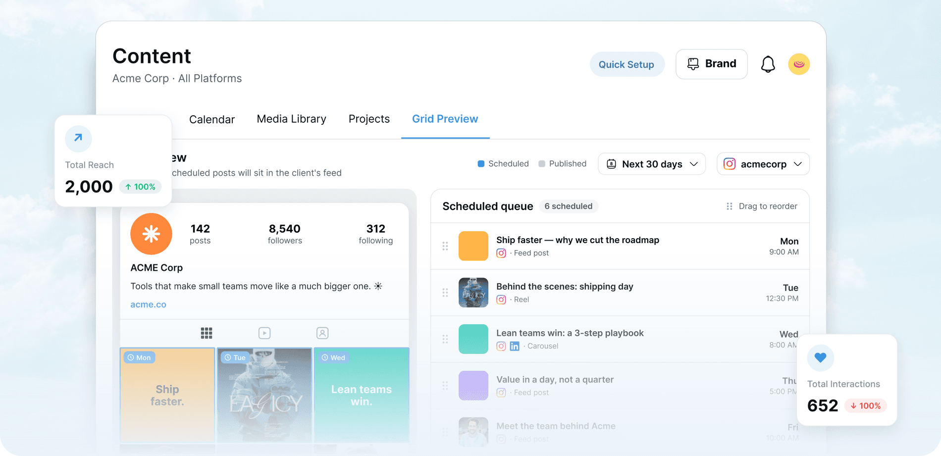 Kyte content dashboard